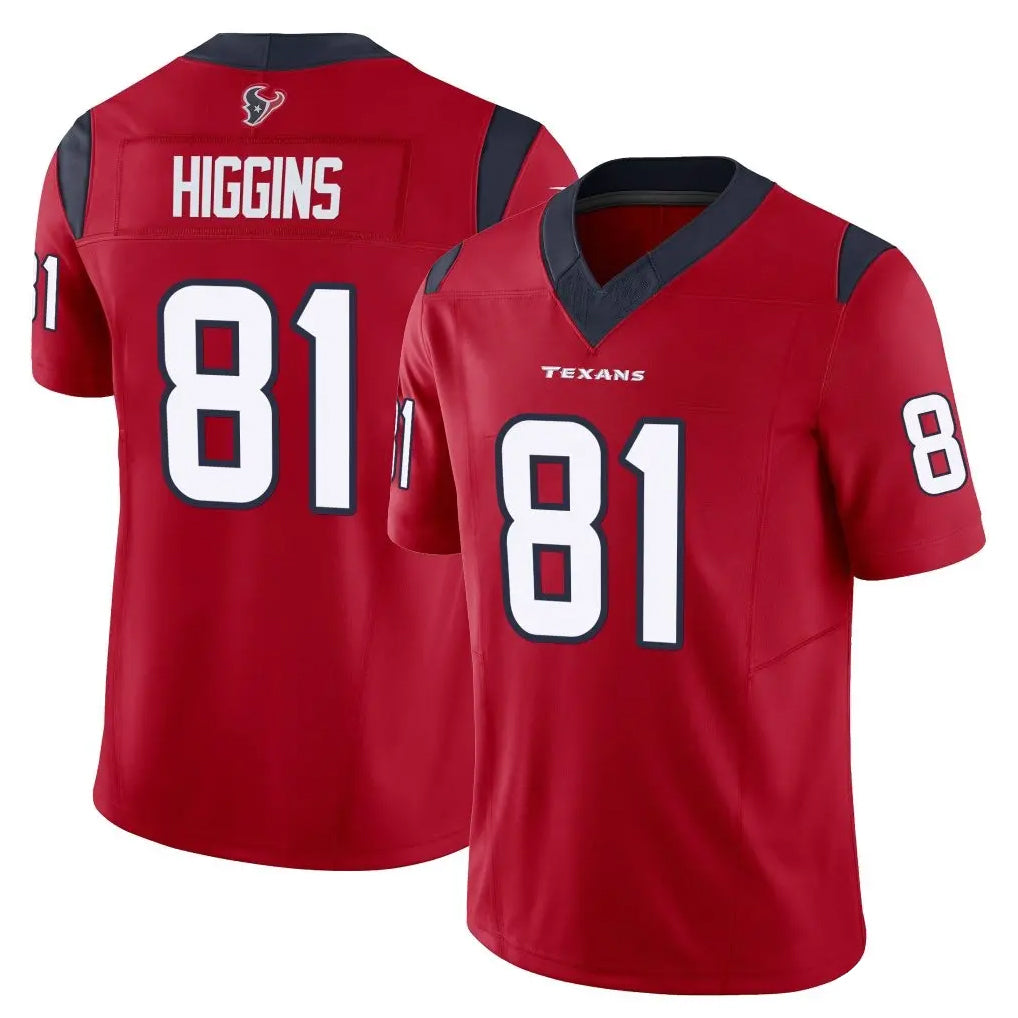 Odoa H.Texans #81 Jayden Higgins Player Red Limited Vapor F.U.S.E. Home Game Stitched Jerseys