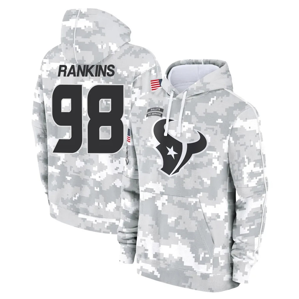 Odoa H.Texans #98 Sheldon Rankins Player Arctic Camo Salute to Service Hoodies Limited Game Stitched Jerseys