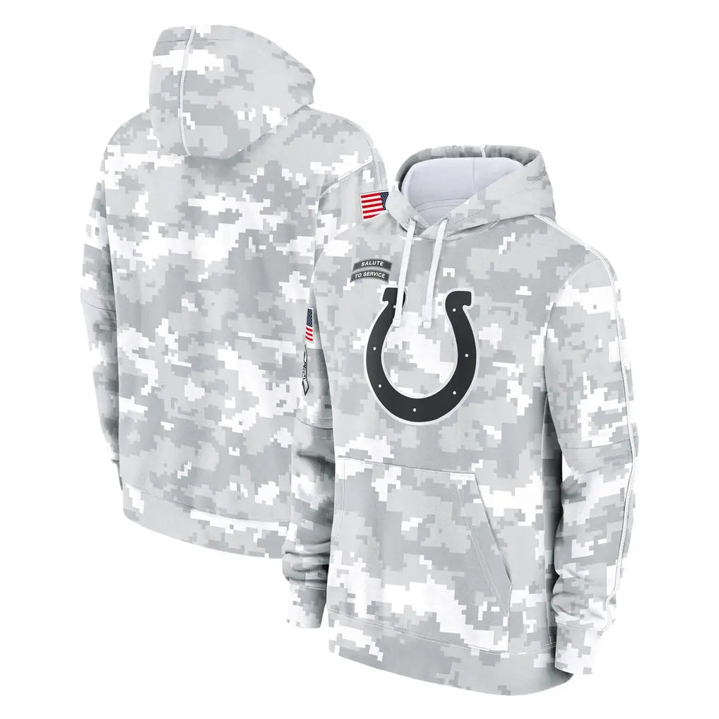 Odoa IN.Colts Arctic Camo Salute to Service Hoodies Limited Game Blank Player Stitched Jerseys