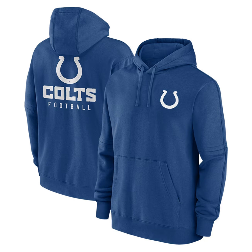 Odoa IN.Colts Blue Sideline Club Fleece Long Sleeve Hoodie Limited Blank Player Stitched Jerseys