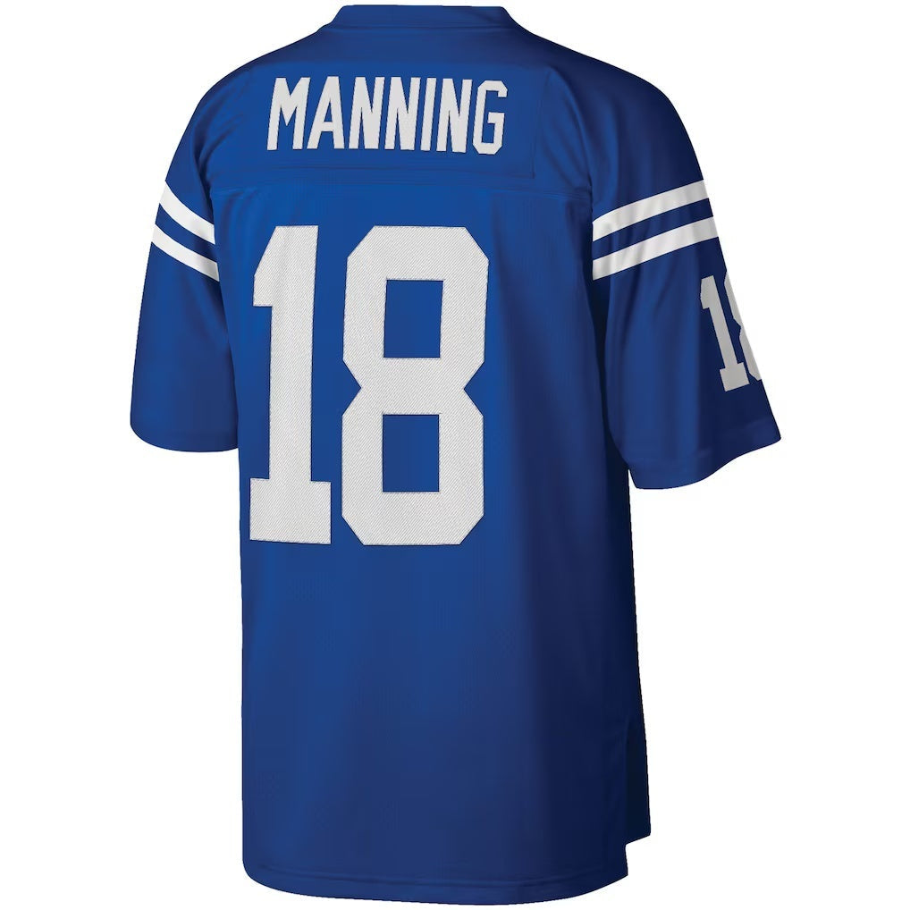 Odoa IN.Colts #18 Peyton Manning Mitchell & Ness Royal Big & Tall Retired Player Replica Stitched Jerseys