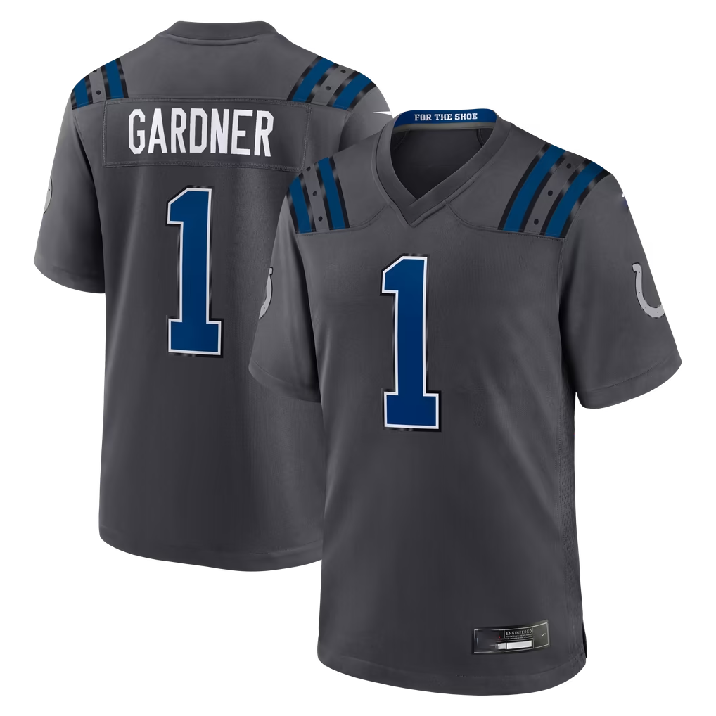 Odoa IN.Colts #1 Sauce Gardner Anthracite 2026 Rivalries Collection Game Stitched Jerseys