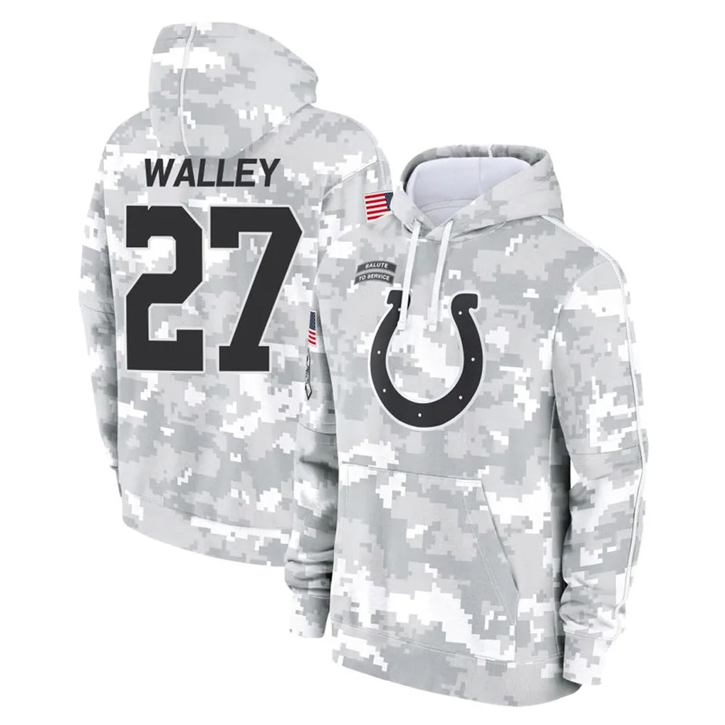Odoa IN.Colts #27 Justin Walley Player Arctic Camo Salute to Service Hoodies Limited Game Stitched Jerseys