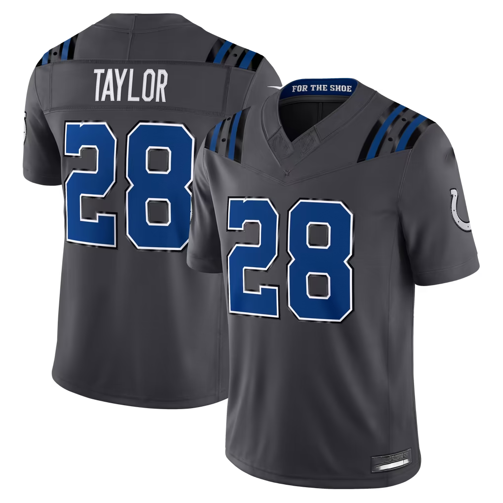 Odoa IN.Colts #28 Jonathan Taylor Anthracite 2026 Rivalries Collection Limited Stitched Jerseys