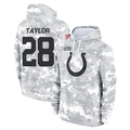 Odoa IN.Colts #28 Jonathan Taylor Player Arctic Camo Salute to Service Hoodies Limited Game Stitched Jerseys