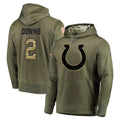 Odoa IN.Colts #2 Josh Downs Player Olive Salute to Service Pullover Hoodies Home Game Stitched Jerseys