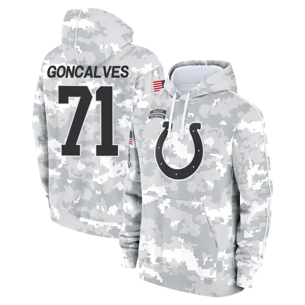 Odoa IN.Colts #71 Matt Goncalves Player Arctic Camo Salute to Service Hoodies Limited Game Stitched Jerseys