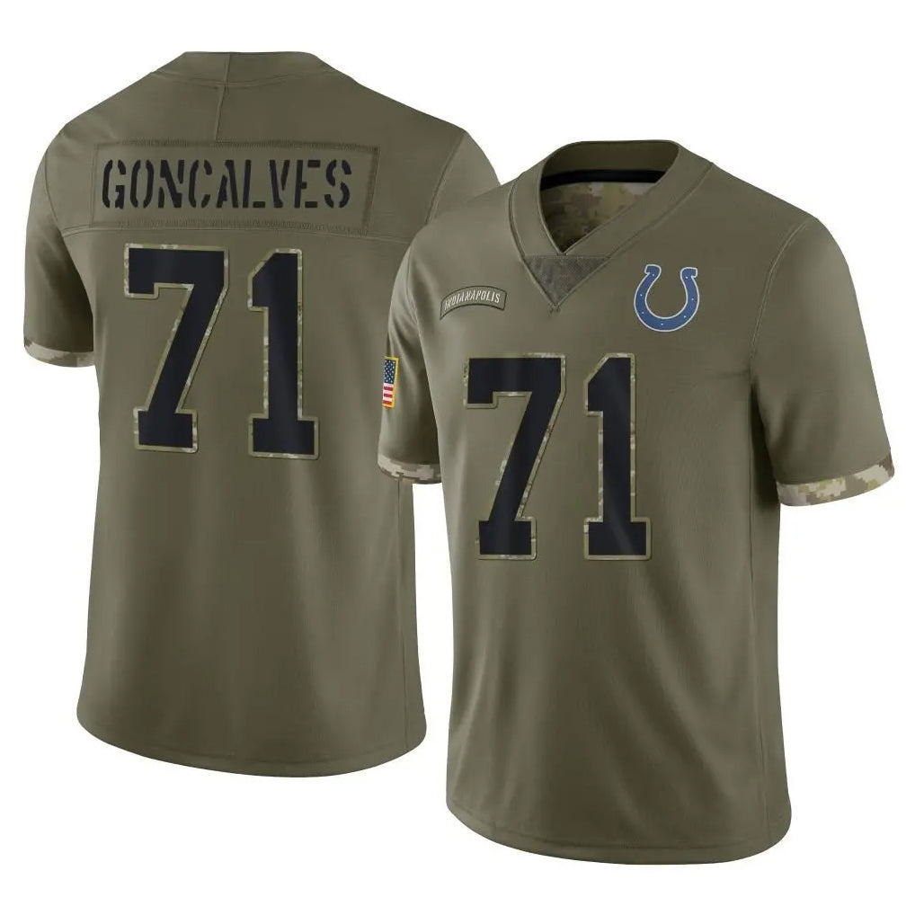 Odoa IN.Colts #71 Matt Goncalves Player Olive Salute To Service Limited Stitched Jerseys