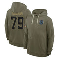 Odoa IN.Colts #79 Bernhard Raimann Player Olive Salute to Service Pullover Hoodies Limited Stitched Jerseys