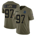 Odoa IN.Colts #97 Laiatu Latu Player Olive 2025 Salute To Service Limited Game Stitched Jerseys