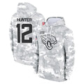 Odoa J.Jaguars #12 Travis Hunter Player Arctic Camo Salute to Service Hoodies Limited Game Stitched Jerseys