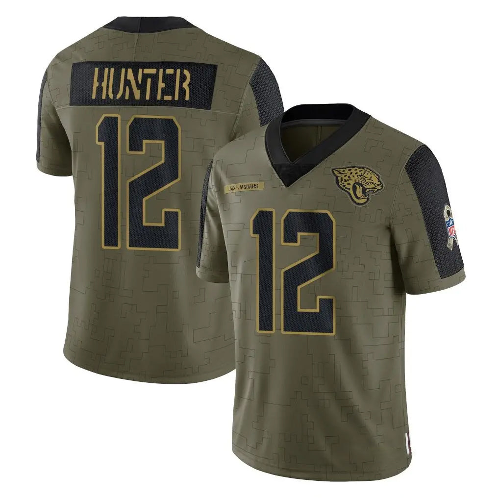 Odoa J.Jaguars #12 Travis Hunter Player Olive Salute To Service Limited Game Stitched Jerseys