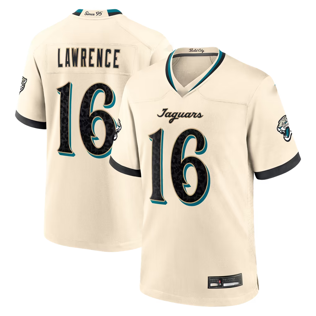 Odoa J.Jaguars #16 Trevor Lawrence Natural 2026 Rivalries Collection Limited Stitched Jerseys