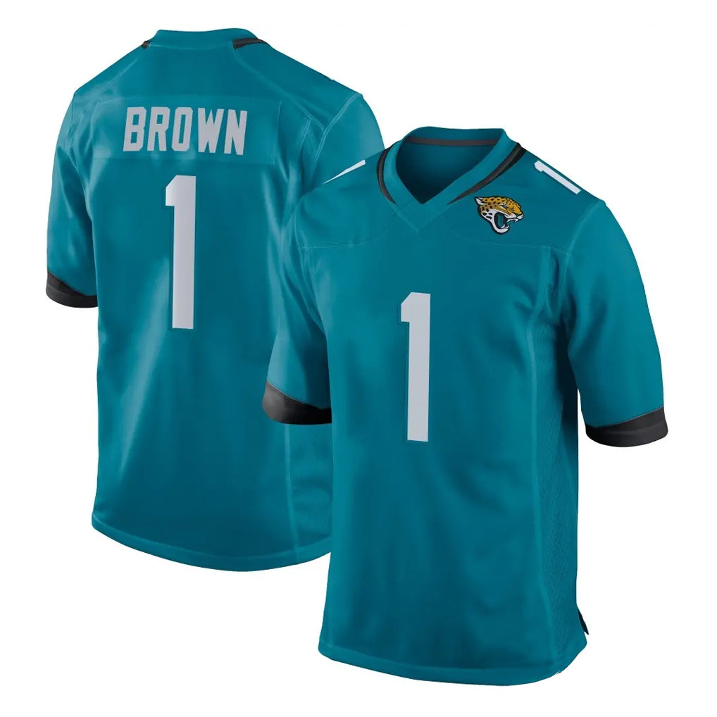 Odoa J.Jaguars #1 Montaric Brown Player Teal Home Game Stitched Jerseys