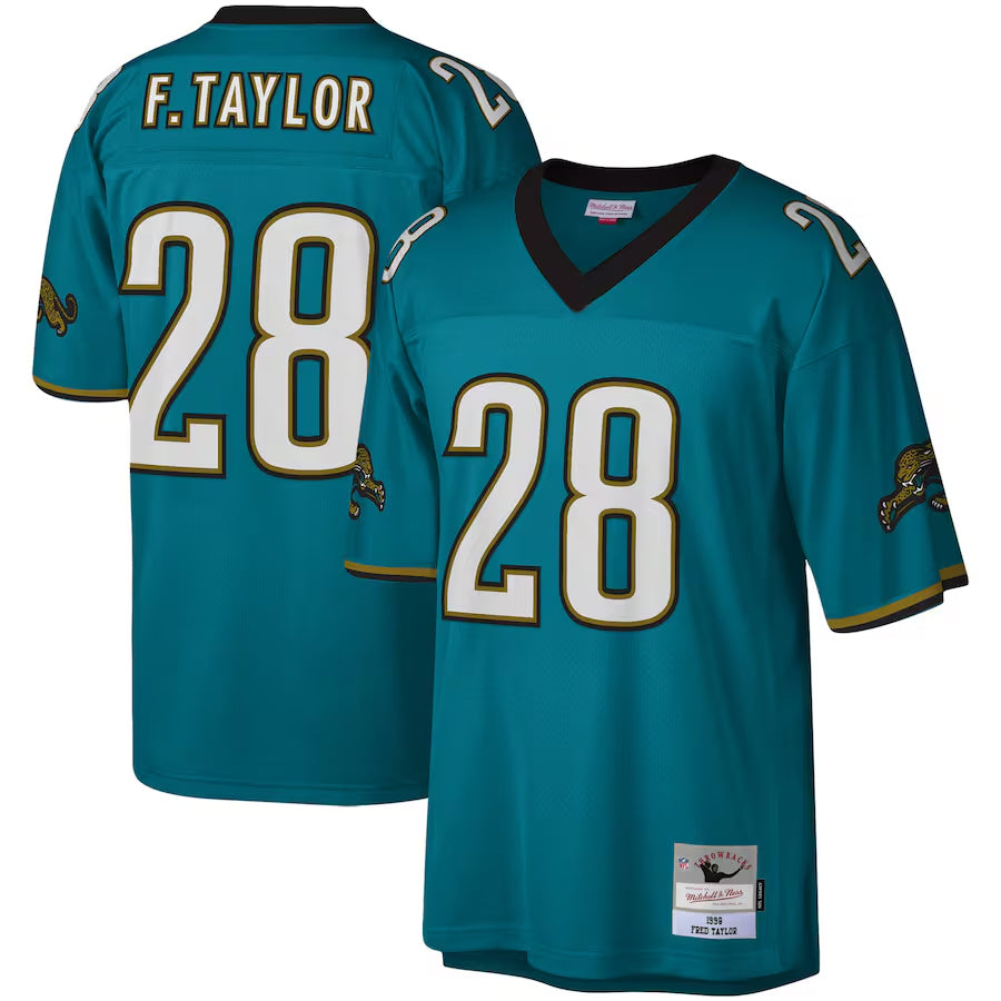 Odoa J.Jaguars #28 Fred Taylor Player Mitchell & Ness Teal Legacy Replica Stitched Jerseys