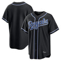 Odoa KC.Royals Black Carbon Fashion Home Game Blank Player Stitched Jerseys
