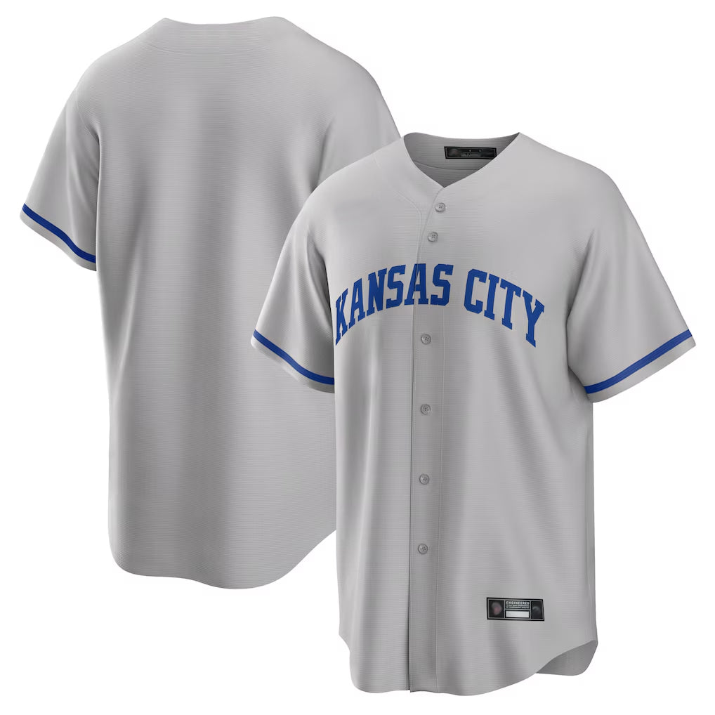 Odoa KC.Royals Gray Game Home Blank Player Stitched Jerseys