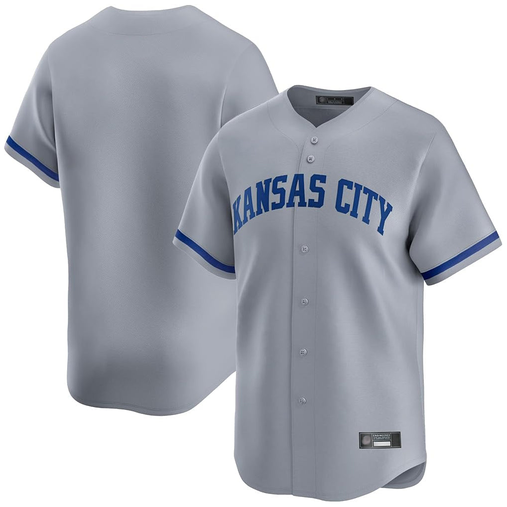 Odoa KC.Royals Gray Limited Home Blank Player Stitched Jerseys