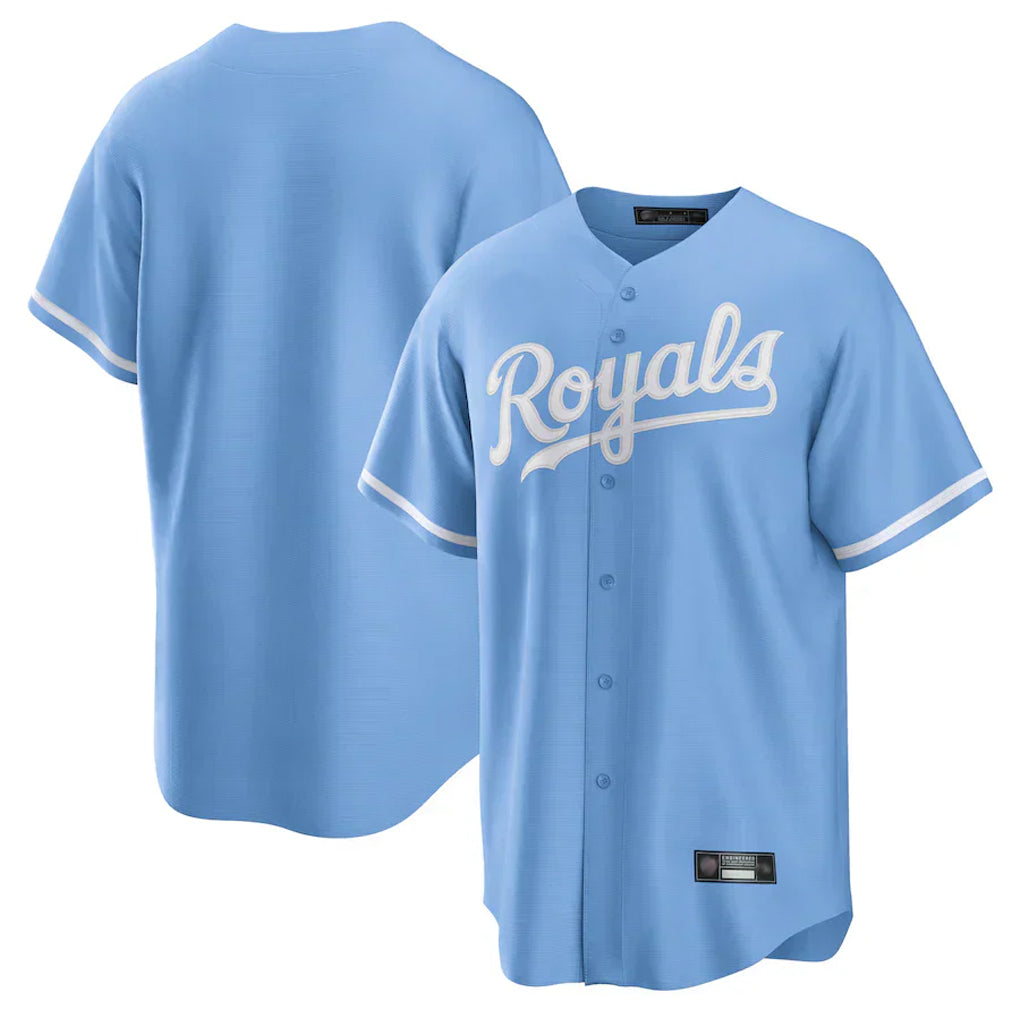 Odoa KC.Royals Light Blue Home Game Blank Player Stitched Jerseys