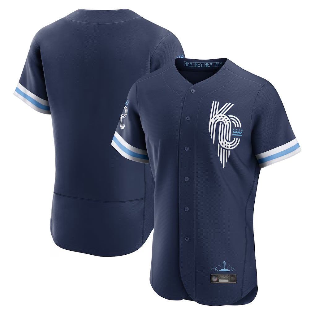 Odoa KC.Royals Navy City Connect Limited Elite Home Blank Player Stitched Jerseys
