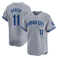 Odoa KC.Royals #11 Maikel Garcia Player Gray Limited Home Stitched Jerseys