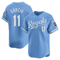 Odoa KC.Royals #11 Maikel Garcia Player Light Blue Alt Limited Home Stitched Jerseys