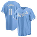 Odoa KC.Royals #11 Maikel Garcia Player Light Blue Home Game Stitched Jerseys