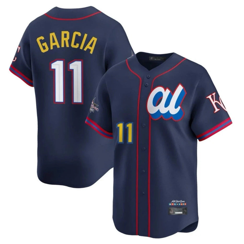 Odoa KC.Royals #11 Maikel Garcia Player Navy Limited American League All-Star Edition Stitched Jerseys