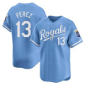 Odoa KC.Royals #13 Salvador Perez Player Light Blue Alt Limited Home Stitched Jerseys