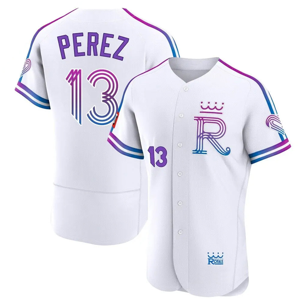 Odoa KC.Royals #13 Salvador Perez Player White 2026 City Connect Limited Elite Home Stitched Jerseys