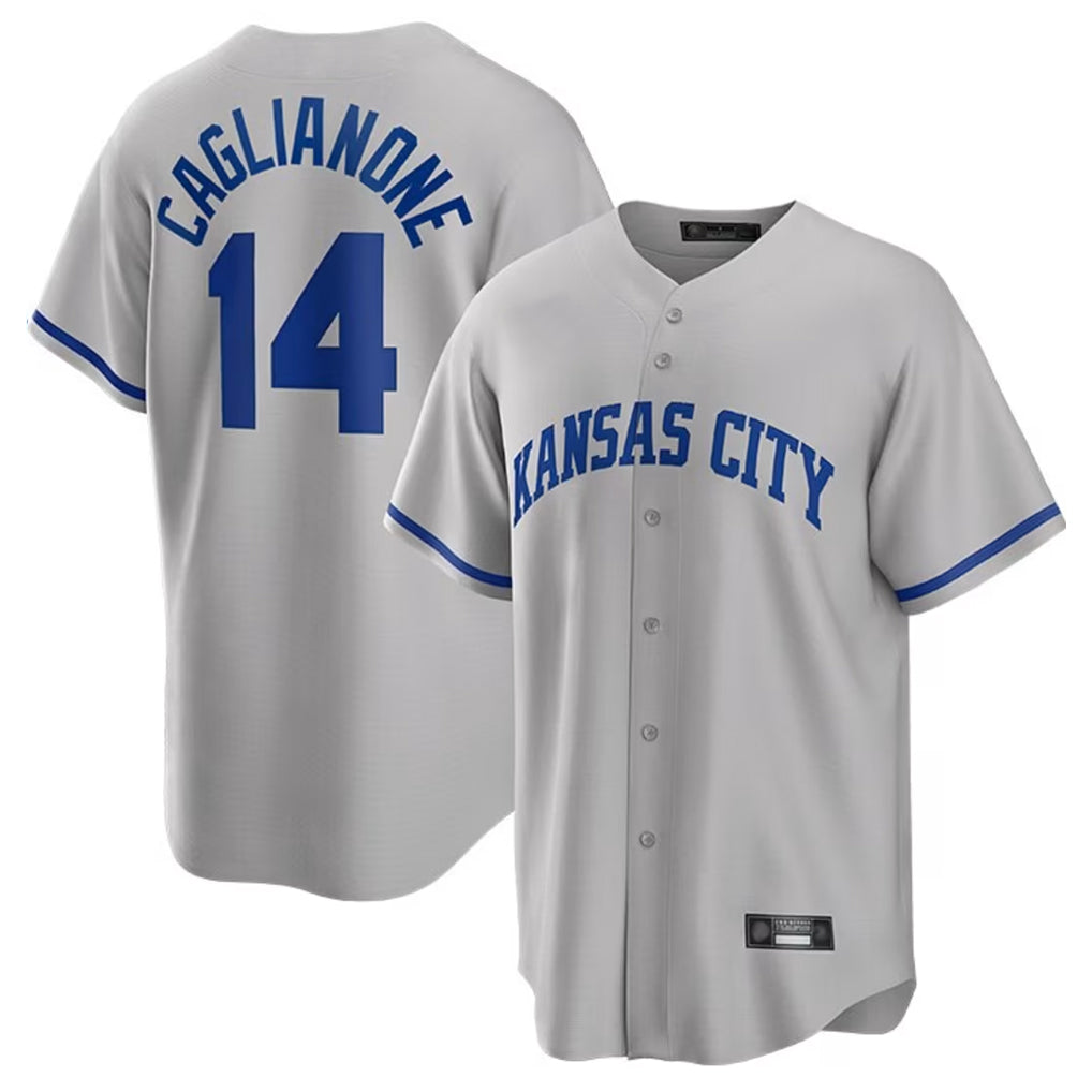 Odoa KC.Royals #14 Jac Caglianone Player Gray Game Home Stitched Jerseys