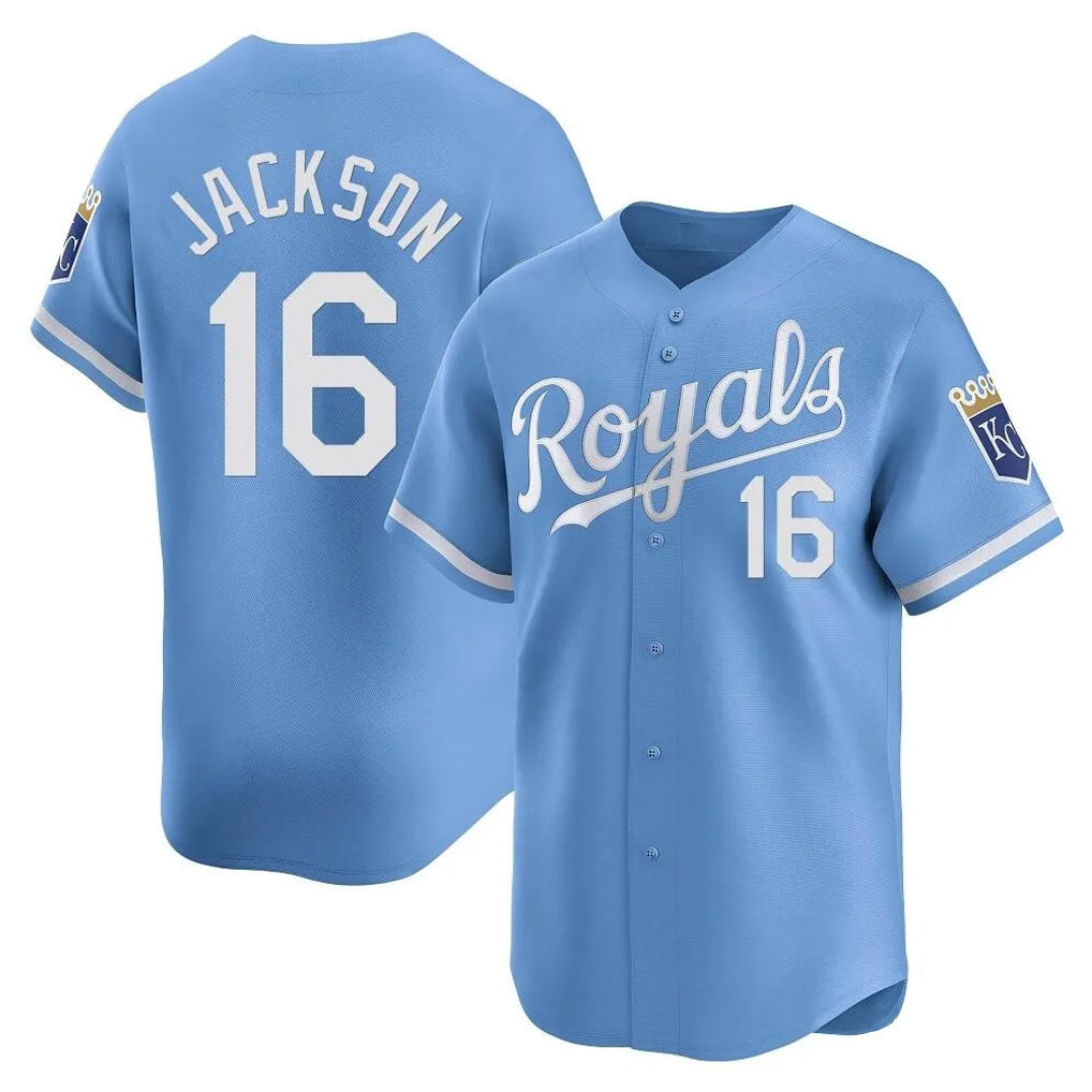 Odoa KC.Royals #16 Bo Jackson Player Light Blue Alt Limited Home Stitched Jerseys
