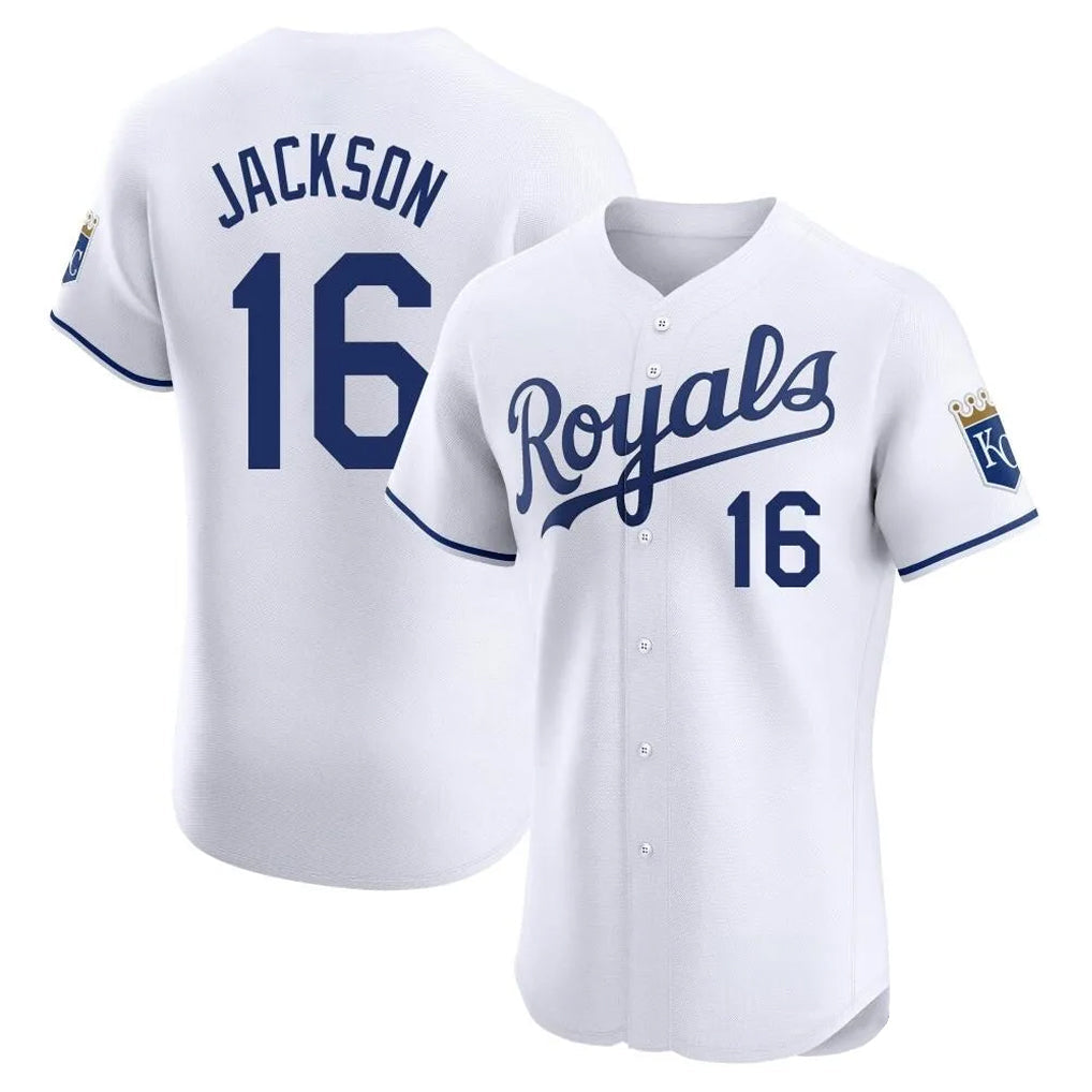 Odoa KC.Royals #16 Bo Jackson Player White Alt Limited Elite Home Stitched Jerseys