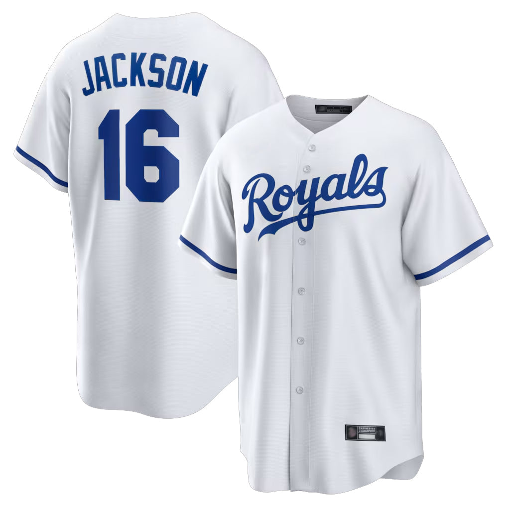 Odoa KC.Royals #16 Bo Jackson Player White Home Game Stitched Jerseys