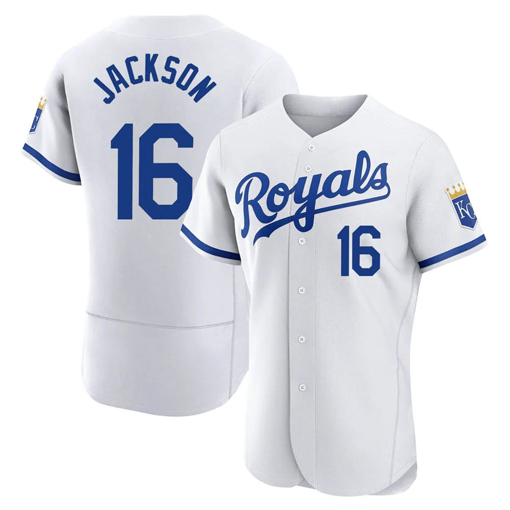 Odoa KC.Royals #16 Bo Jackson Player White Limited Elite Home Game Stitched Jerseys