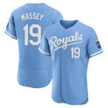 Odoa KC.Royals #19 Michael Massey Player Light Blue Alt Limited Elite Home Stitched Jerseys