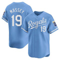 Odoa KC.Royals #19 Michael Massey Player Light Blue Alt Limited Home Stitched Jerseys