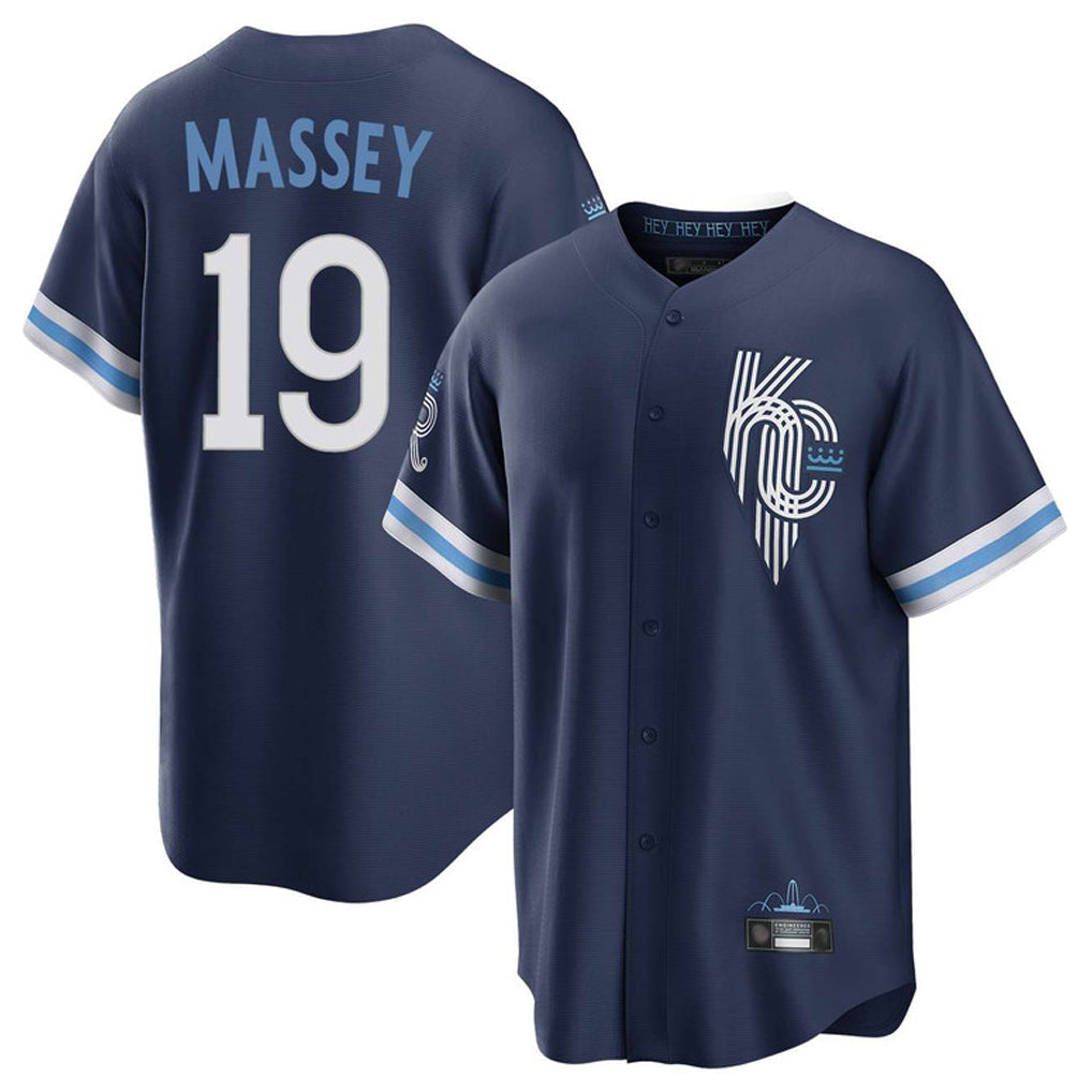 Odoa KC.Royals #19 Michael Massey Player Navy City Connect Home Game Stitched Jerseys
