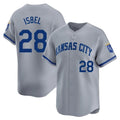 Odoa KC.Royals #28 Kyle Isbel Player Gray Limited Home Stitched Jerseys