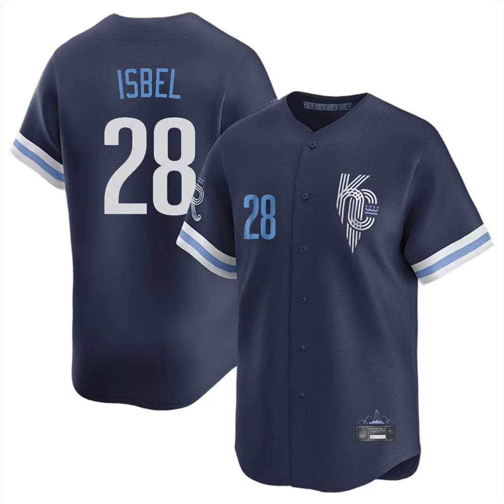 Odoa KC.Royals #28 Kyle Isbel Player Navy City Connect Limited Home Stitched Jerseys