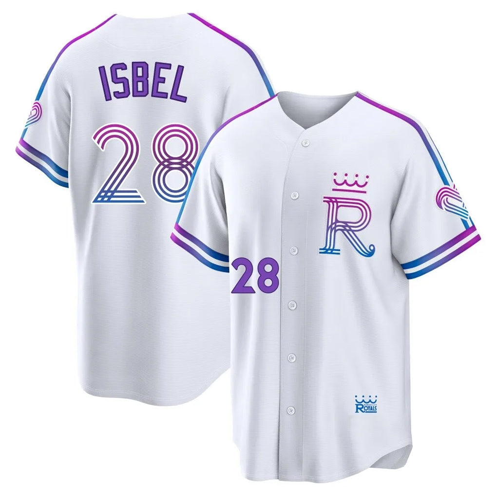 Odoa KC.Royals #28 Kyle Isbel Player White 2026 City Connect Limited Home Stitched Jerseys