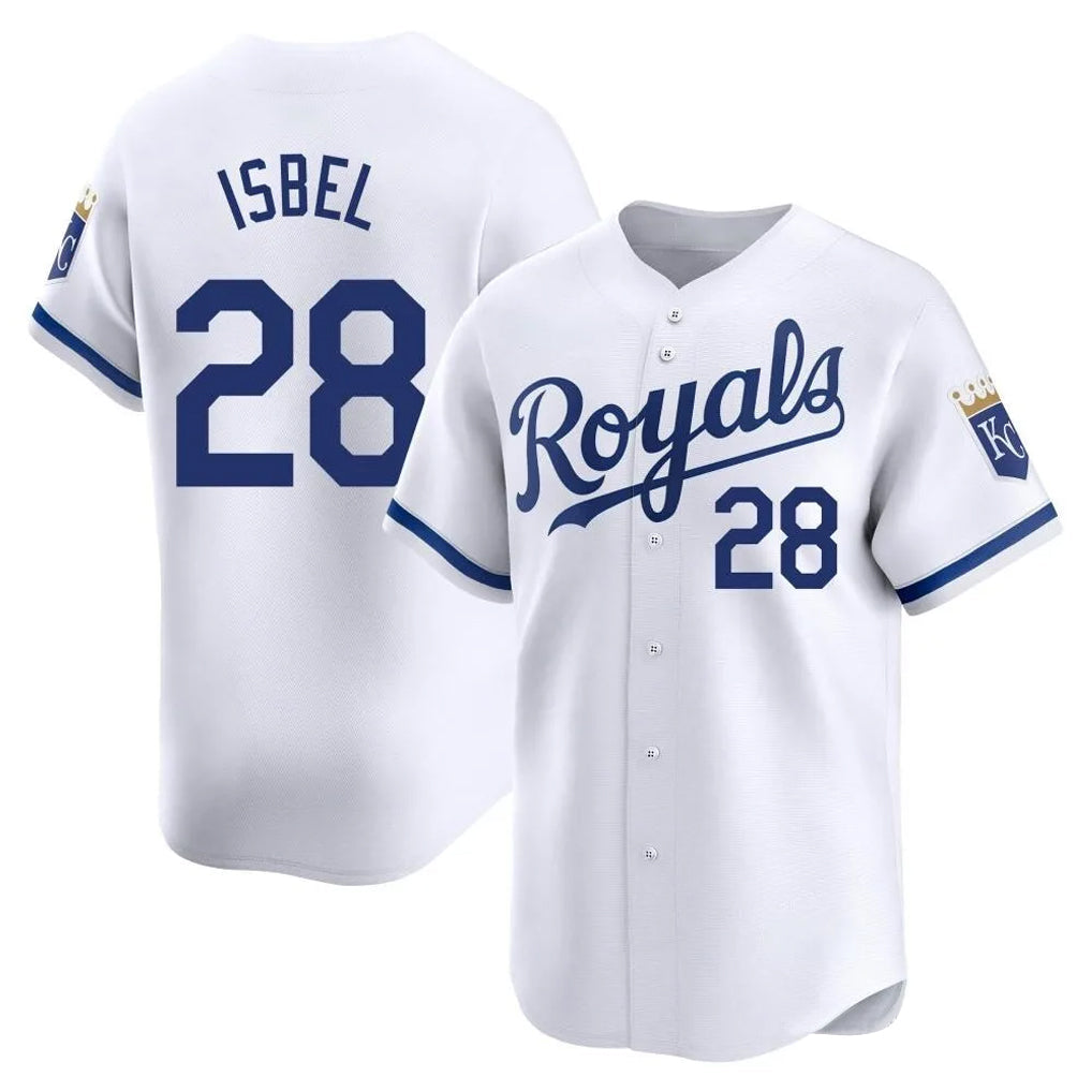 Odoa KC.Royals #28 Kyle Isbel Player White Alt Limited Home Stitched Jerseys