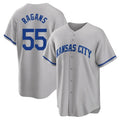 Odoa KC.Royals #55 Cole Ragans Player Gray Game Home Stitched Jerseys