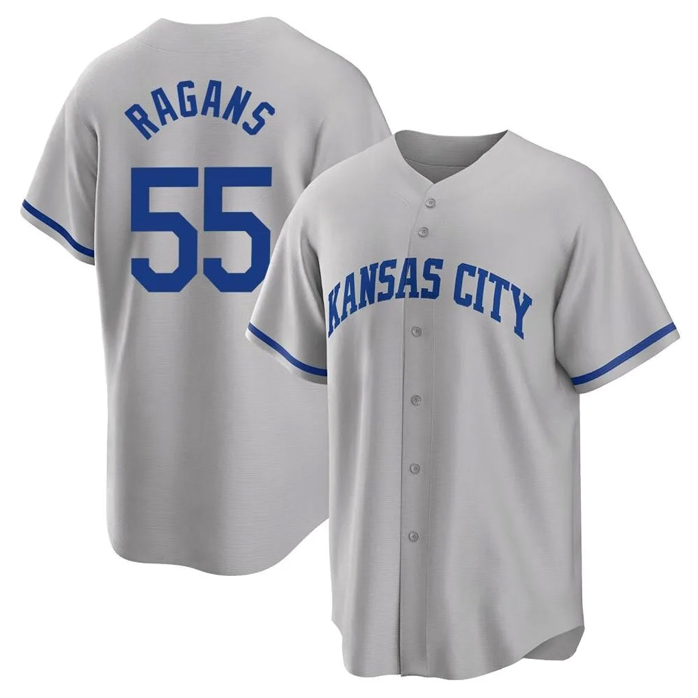 Odoa KC.Royals #55 Cole Ragans Player Gray Game Home Stitched Jerseys