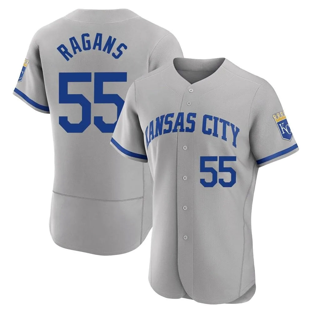 Odoa KC.Royals #55 Cole Ragans Player Gray Limited Elite Home Game Stitched Jerseys