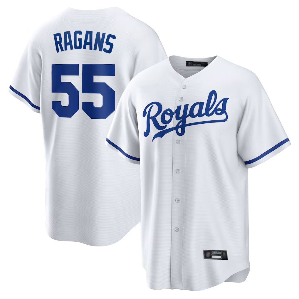 Odoa KC.Royals #55 Cole Ragans Player White Home Game Stitched Jerseys