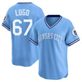 Odoa KC.Royals #67 Seth Lugo Player Light Blue Limited Throwback Cooperstown Collection T-shirt Stitched Jerseys
