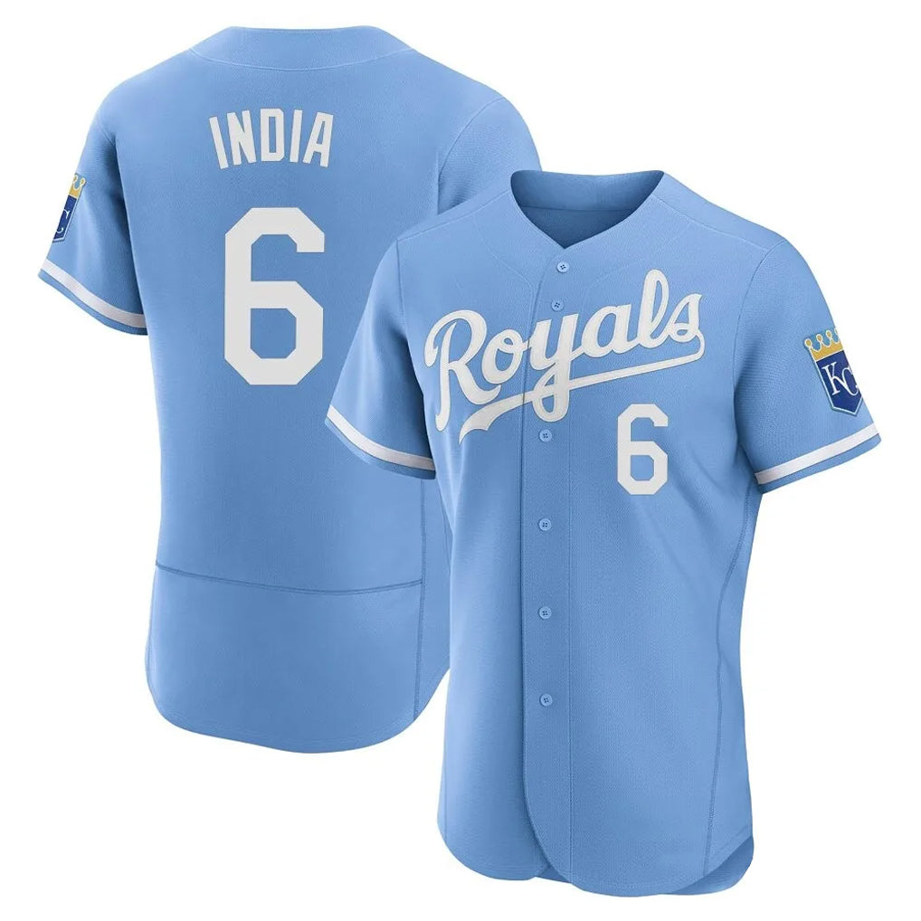 Odoa KC.Royals #6 Jonathan India Player Light Blue Alt Limited Elite Home Stitched Jerseys