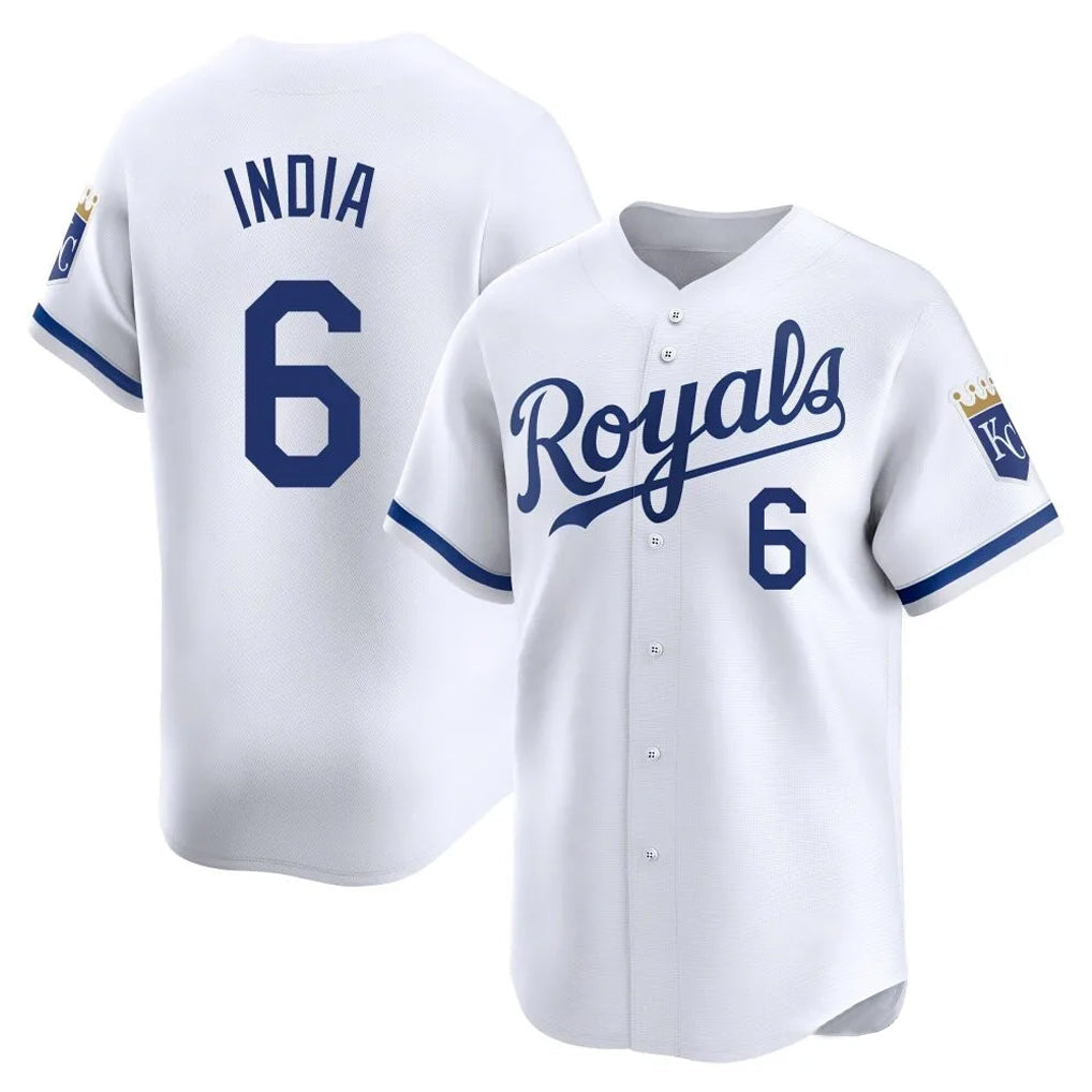 Odoa KC.Royals #6 Jonathan India Player White Alt Limited Home Stitched Jerseys