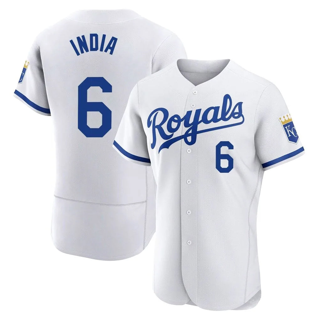Odoa KC.Royals #6 Jonathan India Player White Limited Elite Home Game Stitched Jerseys